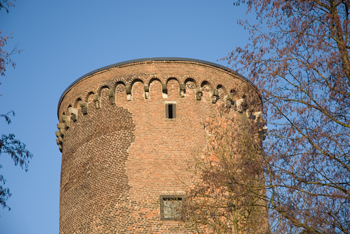 Burgturm im Frühling